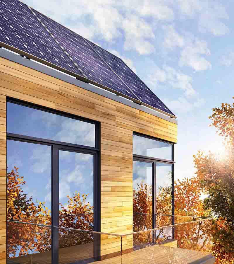 votre maison équipée de panneaux solaires